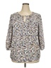 Collective Concepts 100% Polyester Gray 3/4 Sleeve Blouse Size 2X - photo 1