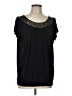 DressBarn Solid Black Short Sleeve Top Size L - photo 1