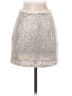 Forever 21 100% Polyester Metallic Silver Ivory Formal Skirt Size S - photo 2