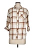 Eddie Bauer 100% Cotton Plaid Tan 3/4 Sleeve Button-Down Shirt Size M - photo 1