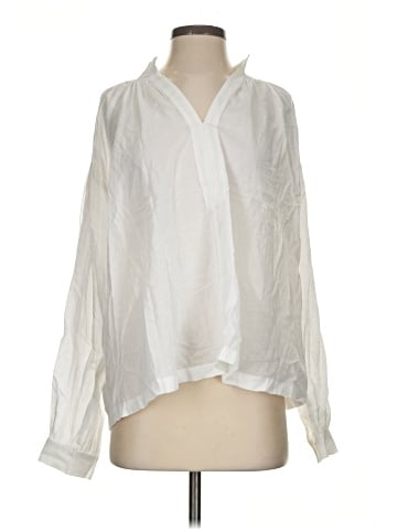 Madewell Shirred Long-Sleeve Top (view 1)
