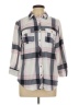 Eden & Olivia Plaid Gray 3/4 Sleeve Button-Down Shirt Size L - photo 1