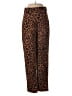 Lovers + Friends 100% Polyester Animal Print Brown Casual Pants Size S - photo 1