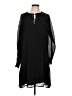 Ann Taylor LOFT 100% Polyester Black Casual Dress Size L - photo 1