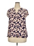 Sanctuary 100% Rayon Floral Blue Short Sleeve Blouse Size 2X - photo 1
