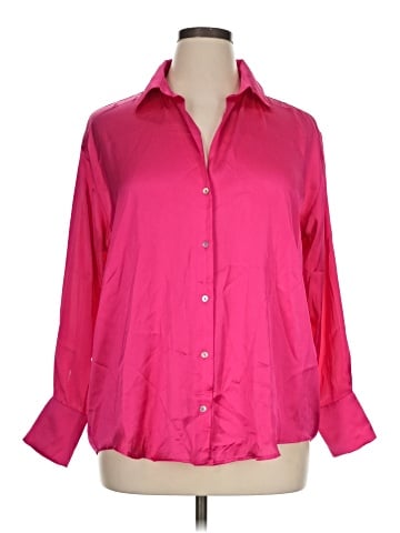 Zara 3/4 Sleeve Button-Down Shirt (view 1)