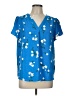 Hilary Radley 100% Polyester Blue Short Sleeve Blouse Size L - photo 1