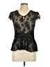 Merona 100% Nylon Black Short Sleeve Blouse Size L - photo 1