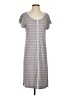 Wrap Stripes Gray Casual Dress Size 4 - photo 1
