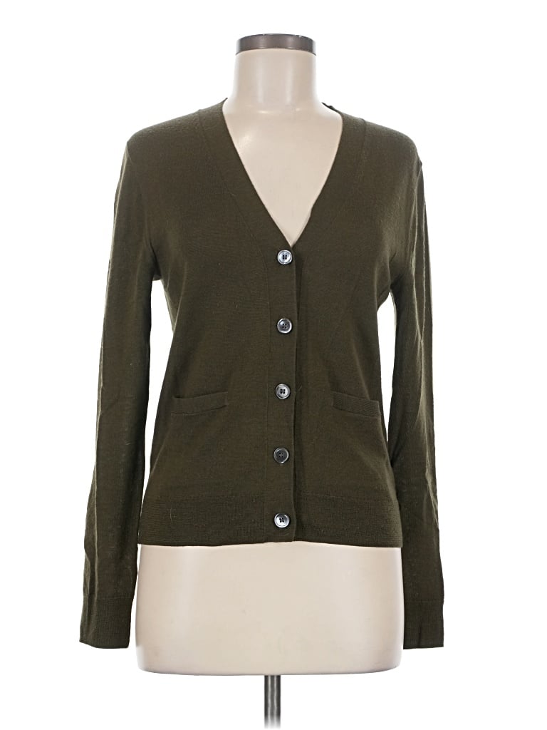 Pre-owned Jcrew Wool Cardigan Sweater In Green