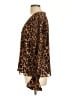 Milly 100% Polyester Animal Print Brown Long Sleeve Blouse Size L - photo 5