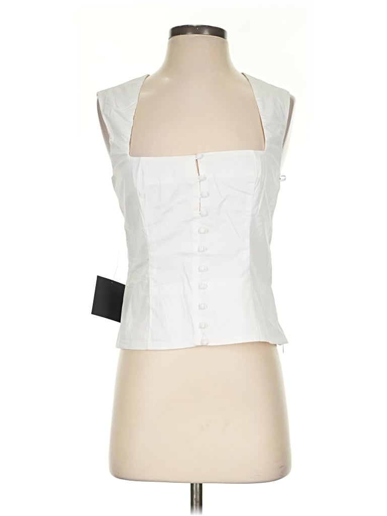 Pre-owned Lulus Sleeveless Blouse In White
