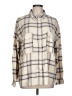 Treasure & Bond Plaid Ivory Long Sleeve Button-Down Shirt Size L - photo 1