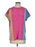 Mod Boutique Color Block Pink Short Sleeve Top Size S - photo 1