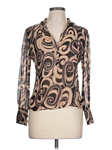 Kenneth Cole New York Long Sleeve Silk Top (view 1)