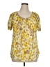 Croft & Barrow 100% Polyester Yellow Short Sleeve Blouse Size XL - photo 1