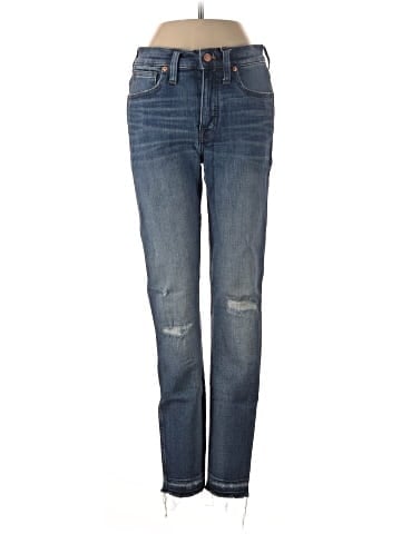 Madewell 9" Mid-Rise Skinny Jeans in York Wash: Rip and Repair Edition (view 1)