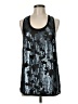Sparkle & Fade 100% Polyester Black Sleeveless Top Size M - photo 1