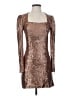 Intermix Metallic Brown Cocktail Dress Size 2 - photo 1