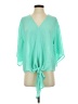 Adrienne 100% Polyester Teal 3/4 Sleeve Blouse Size S - photo 1