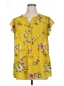 DR2 100% Polyester Yellow Short Sleeve Blouse Size 1X - photo 1