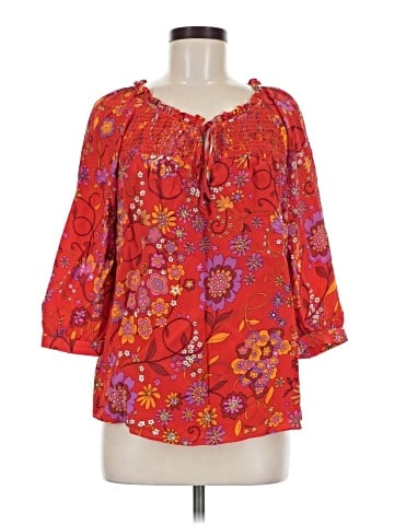 Tibi 3/4 Sleeve Silk Top (view 1)