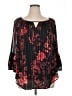 I.N. Studio 100% Polyester Black 3/4 Sleeve Blouse Size 1X - photo 1