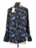 Elie Tahari 100% Polyester Floral Blue Long Sleeve Blouse Size S - photo 2