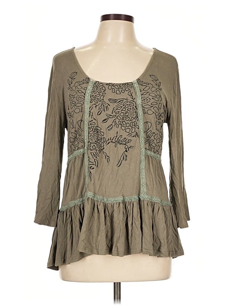 Pre-owned Pol 3/4 Sleeve Blouse In Gray