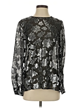 Club Monaco Long Sleeve Silk Top