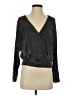 Hayden Metallic Silver Long Sleeve Top Size S - photo 1