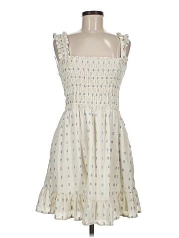 Madewell Lucie Smocked Tank Mini Dress in Textural Clipdot (view 1)