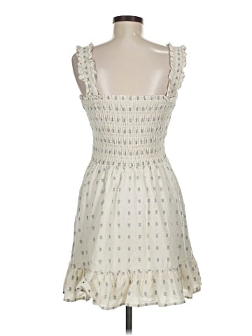 Madewell Lucie Smocked Tank Mini Dress in Textural Clipdot (view 2)