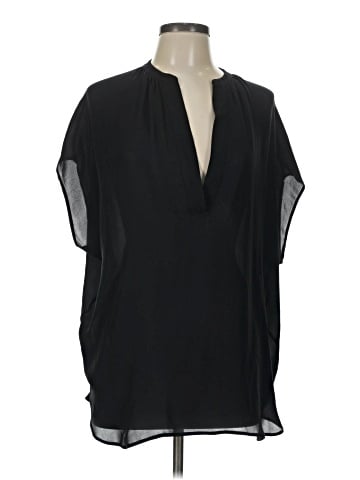 Vince. Short Sleeve Silk Top (view 1)