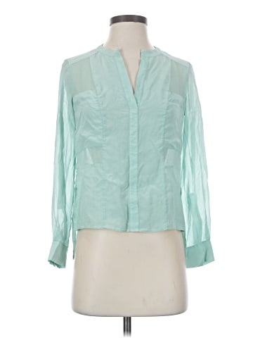 BCBGMAXAZRIA Long Sleeve Silk Top (view 1)
