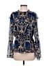 INC International Concepts 100% Polyester Blue Long Sleeve Blouse Size M - photo 1