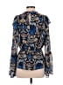 INC International Concepts 100% Polyester Blue Long Sleeve Blouse Size M - photo 2