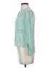 BCBGMAXAZRIA 100% Silk Teal Long Sleeve Silk Top Size XS - photo 5