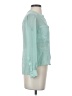 BCBGMAXAZRIA 100% Silk Teal Long Sleeve Silk Top Size XS - photo 4