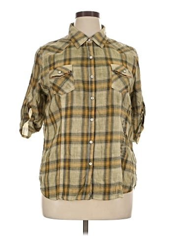 Harley Davidson 3/4 Sleeve Button-Down Shirt (view 1)