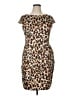 Roz & Ali Animal Print Brown Cocktail Dress Size 16 - photo 1
