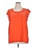 Eyeshadow 100% Polyester Orange Short Sleeve Blouse Size 1X - photo 1