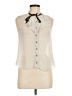 Miss Selfridge Ivory Sleeveless Button-Down Shirt Size 8 - photo 1