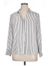 Worthington 100% Polyester Stripes Silver Long Sleeve Blouse Size XL (petite) - photo 1