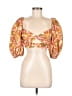 Zimmermann 100% Cotton Floral Orange 3/4 Sleeve Blouse Size 8 (2) - photo 1