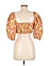 Zimmermann 100% Cotton Floral Orange 3/4 Sleeve Blouse Size 8 (2) - photo 2