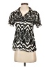 Serenade 100% Polyester Black Short Sleeve Blouse Size S - photo 1