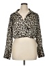 Zara Animal Print Tan Long Sleeve Blouse Size XL - photo 1