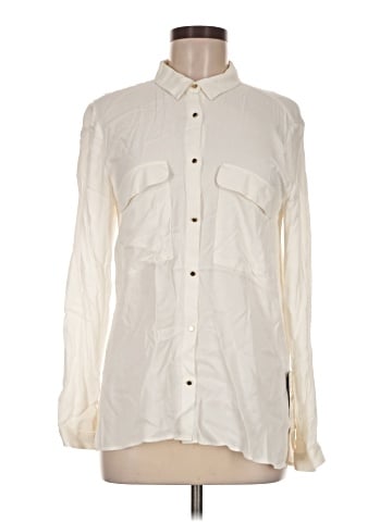 Zara Basic Long Sleeve Button-Down Shirt (view 1)