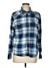 Jachs Girlfriend 100% Cotton Plaid Blue Long Sleeve Button-Down Shirt Size M - photo 1